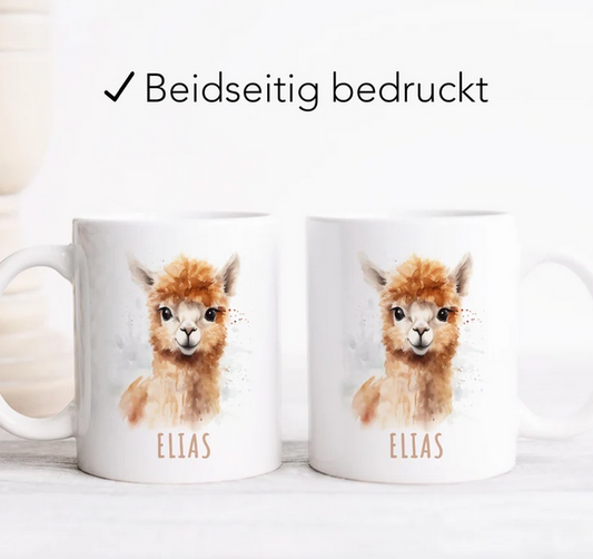 Alpaka Keramik Tasse
