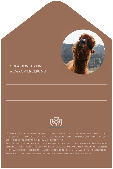Gutschein - Alpaka Wanderung