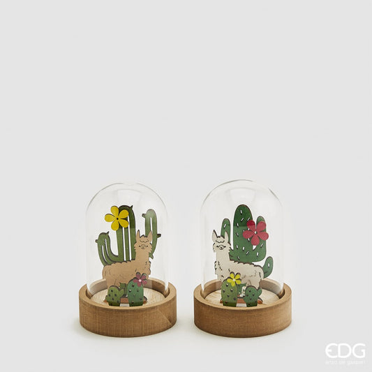 Alpaka Glasglocke Deko LED