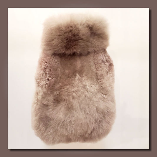 Alpakafell-Wärmflaschenbezug inkl. Wärmflasche