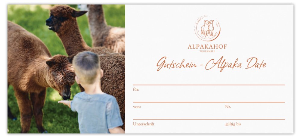 Gutschein Alpaka Date